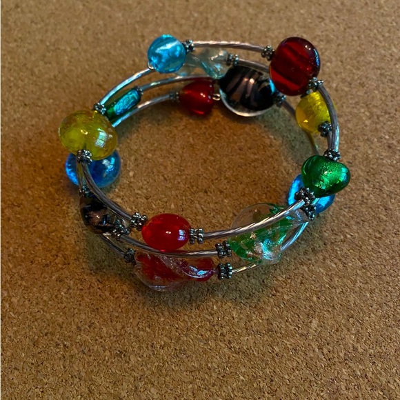 Silver & Multi Stone Wrap Bracelet - Picture 1 of 5